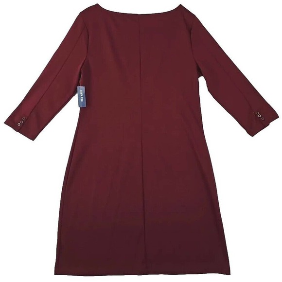 Old Navy ~Woman Size L~ Dark Burgundy Stretchy 3/4 Sleeve Dress Pullover NWT. - Picture 3 of 12